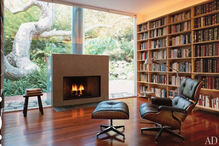 home library with window